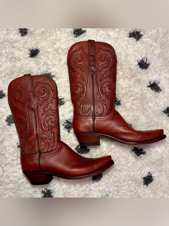 Lucchese Shoes - Lucchese Brown Leather Western Cowboy Boots women’s size 9B